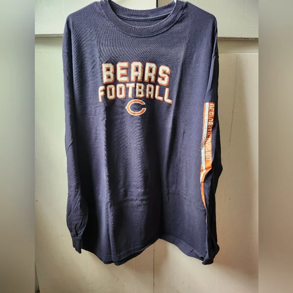 NFL Chicago Bears Reebok Sweatshirt Long Sleeve XL Navy Blue Orange - Picture 1 of 5